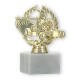 Trophy plastic figure Go-Kart in wreath gold on white marble base 13,5cm