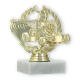 Pokal Kunststofffigur Go-Kart im Kranz gold auf weißem Marmorsockel 11,5cm