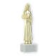 Trophy plastic figure beauty queen gold on white marble base 24,7cm
