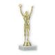 Pokal Kunststofffigur Sieger gold auf weißem Marmorsockel 20,6cm