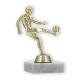 Pokal Kunststofffigur Fußballspieler gold auf weißem Marmorsockel 13,0cm