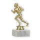Trophy plastic figure football runner gold on white marble base 15,5cm