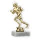Trophy plastic figure football runner gold on white marble base 14,5cm