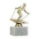 Trophy plastic figure ski slalom gold on white marble base 15,0cm