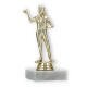 Pokal Kunststofffigur Dartspielerin gold auf weißem Marmorsockel 14,7cm