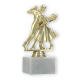 Trophy plastic figure dancing couple gold on white marble base 16,6cm