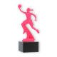 Pokal Kunststofffigur Basketballspielerin pink auf schwarzem Marmorsockel 18,5cm
