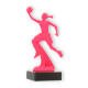 Pokal Kunststofffigur Basketballspielerin pink auf schwarzem Marmorsockel 16,5cm
