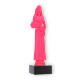 Pokal Kunststofffigur Schönheitskönigin pink auf schwarzem Marmorsockel 23,7cm