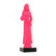 Pokal Kunststofffigur Schönheitskönigin pink auf schwarzem Marmorsockel 22,7cm