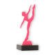 Pokal Kunststofffigur modernes Tanzen pink auf schwarzem Marmorsockel 16,6cm