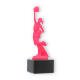 Pokal Kunststofffigur Cheerleader pink auf schwarzem Marmorsockel 20,5cm