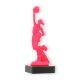 Trophy plastic figure cheerleader pink on black marble base 18,5cm