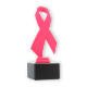 Pokal Kunststofffigur Schleife pink auf schwarzem Marmorsockel 18,5cm