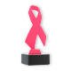 Pokal Kunststofffigur Schleife pink auf schwarzem Marmorsockel 17,5cm