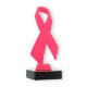 Pokal Kunststofffigur Schleife pink auf schwarzem Marmorsockel 16,5cm