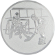 Aluemblem geprägt silber 25mm - Eishockeyspiel