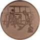Aluminum emblem embossed bronze 25mm - hockey game