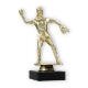 Pokal Kunststofffigur Softballspielerin gold auf schwarzem Marmorsockel 16,3cm