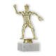 Pokal Kunststofffigur Softballspieler gold auf weißem Marmorsockel 17,3cm
