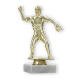 Trophy plastic figure softball player gold on white marble base 16,3cm