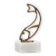 Trophy contour figure fish old gold on white marble base 15.3cm