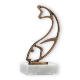 Trophy contour figure fish old gold on white marble base 14.3cm