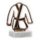 Trofeo contorno figura kimono oro viejo sobre base mármol blanco 12.2cm