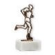 Trophy contour figure runner old gold on white marble base 15.4cm
