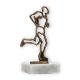 Trophy contour figure runner old gold on white marble base 14.4cm