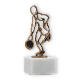 Beker contour figuur discuswerper oud goud op wit marmeren voet 16,9cm