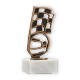 Coppa contorno motorsport oro antico su base di marmo bianco 15,4 cm
