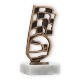 Coppa contorno motorsport oro antico su base di marmo bianco 14,4 cm