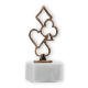 Trophy contour figure playing cards old gold on white marble base 16.6cm