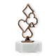 Trophy contour figure playing cards old gold on white marble base 15.6cm