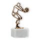 Beker contour figuur volleyballer oud goud op wit marmeren voet 16,5cm