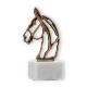 Trophy contour figure horse old gold on white marble base 16,4cm