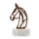 Trophy contour figure horse old gold on white marble base 15.4cm