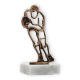 Figura de contorno de troféu Rugby ouro velho sobre base de mármore branco 14,3cm