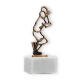 Trophy contour figure tennis player old gold on white marble base 17.1cm