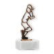 Coppa contorno giocatore di tennis oro antico su base di marmo bianco 16,1 cm