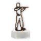 Trophy contour figure rifle shot old gold on white marble base 15.9cm
