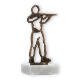 Trophy contour figure rifle shot old gold on white marble base 14.9cm