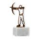 Trophy contour figure bow old gold on white marble base 16,5cm