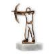 Trophy contour figure bow old gold on white marble base 14,5cm