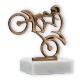 Trophy contour figure motorcross old gold on white marble base 10.5cm