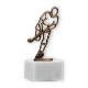 Trophy contour figure field hockey old gold on white marble base 15.5cm