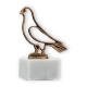 Trophy contour figure dove old gold on white marble base 14.4cm
