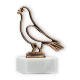 Trophy contour figure dove old gold on white marble base 13.4cm