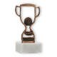 Coppa Contour Figura Trofeo oro antico su base di marmo bianco 15,1 cm